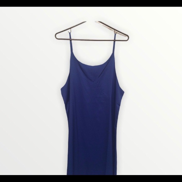 Long royal blue spaghetti strap dress - Picture 4 of 5